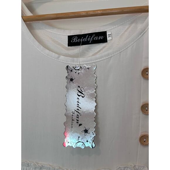 Sleeveless Dress, Size M (fits like a Small), Cream colored, NWT - Picture 2 of 9